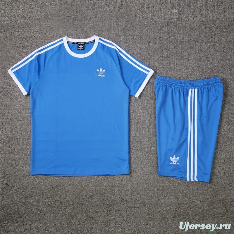 24/25 Adidas Original Blue Short Sleeve Jersey+Shorts