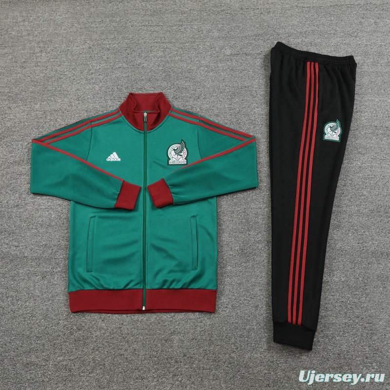 2024 Mexico Green Full Zipper Jacket +Long Pants