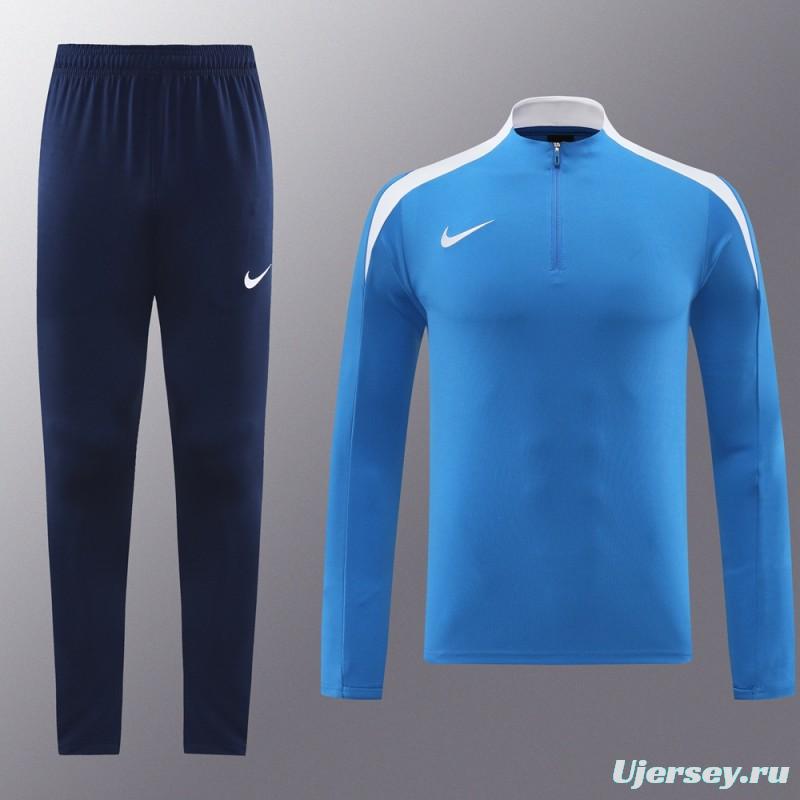 24/25 Nike Blue Half Zipper Jacket+Long Pants