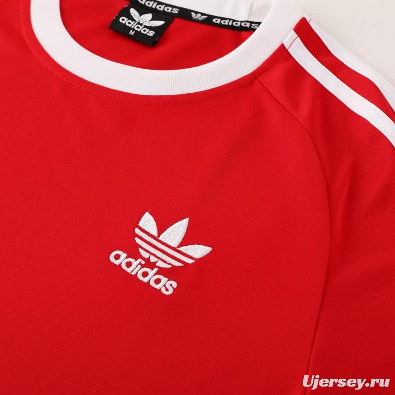 24/25 Adidas Original Red Short Sleeve Jersey+Shorts