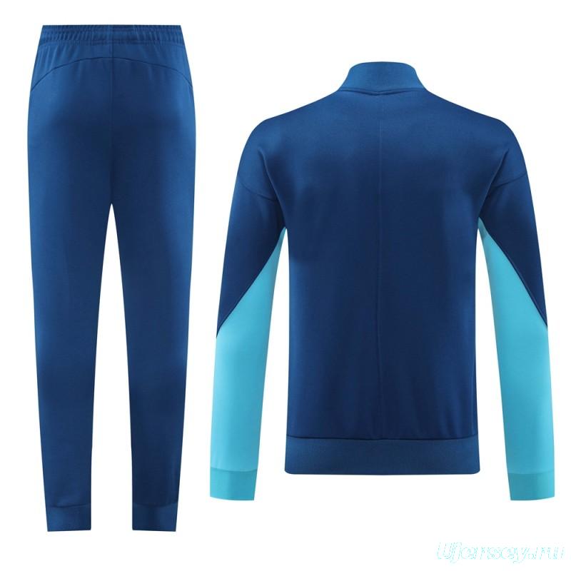2024 Portugal Navy Full Zipper Jacket +Long Pants