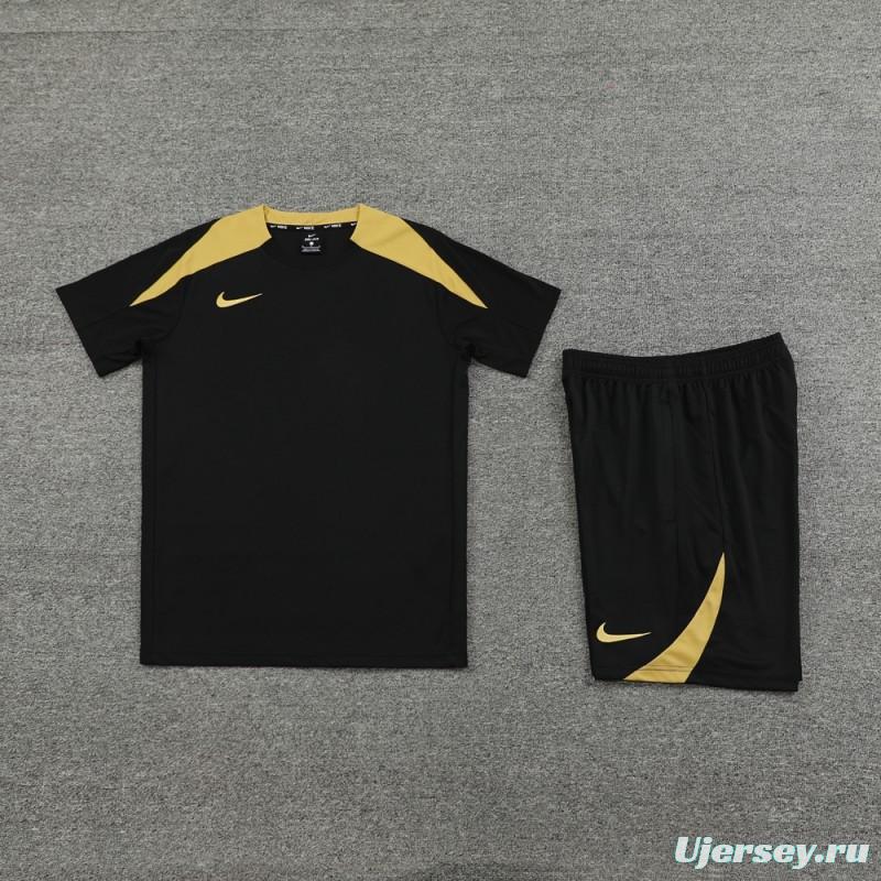 24/25 Nike Black/Golden Short Sleeve Jersey+Shorts