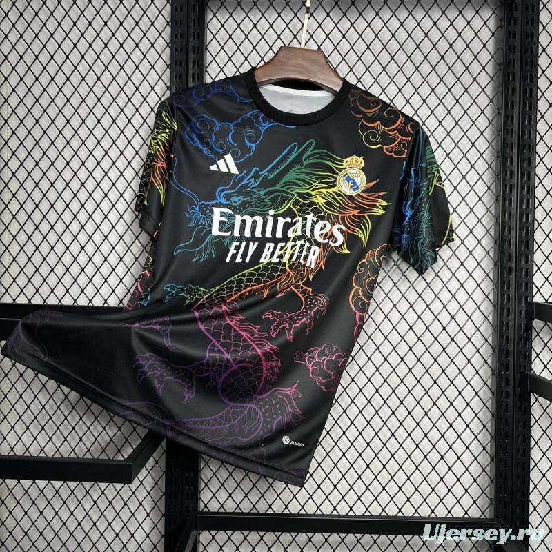 24/25 Real Madrid Black Multi-Color Dragon Special Jersey