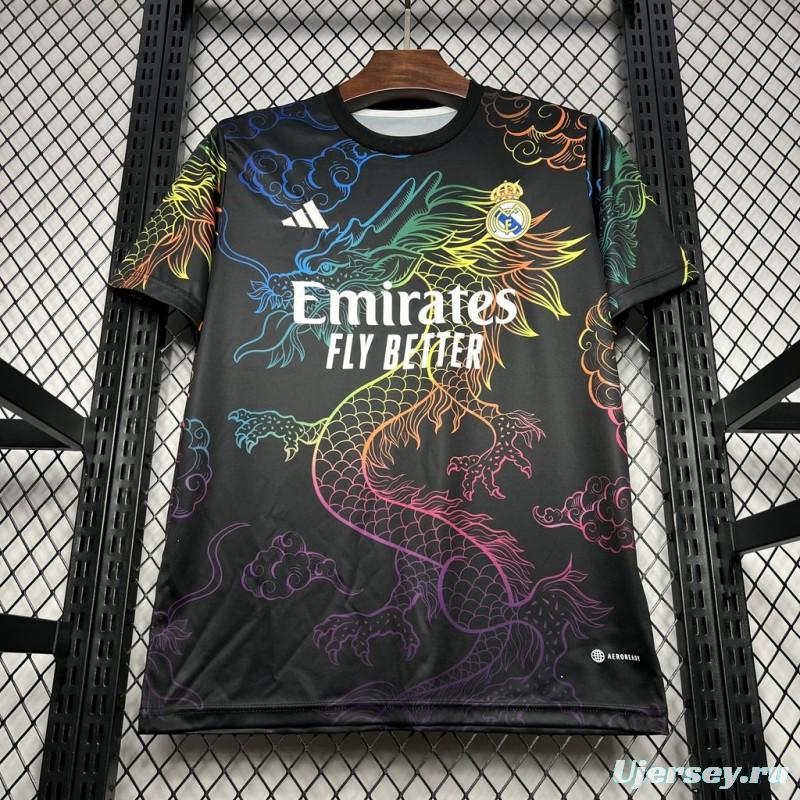 24/25 Real Madrid Black Multi-Color Dragon Special Jersey