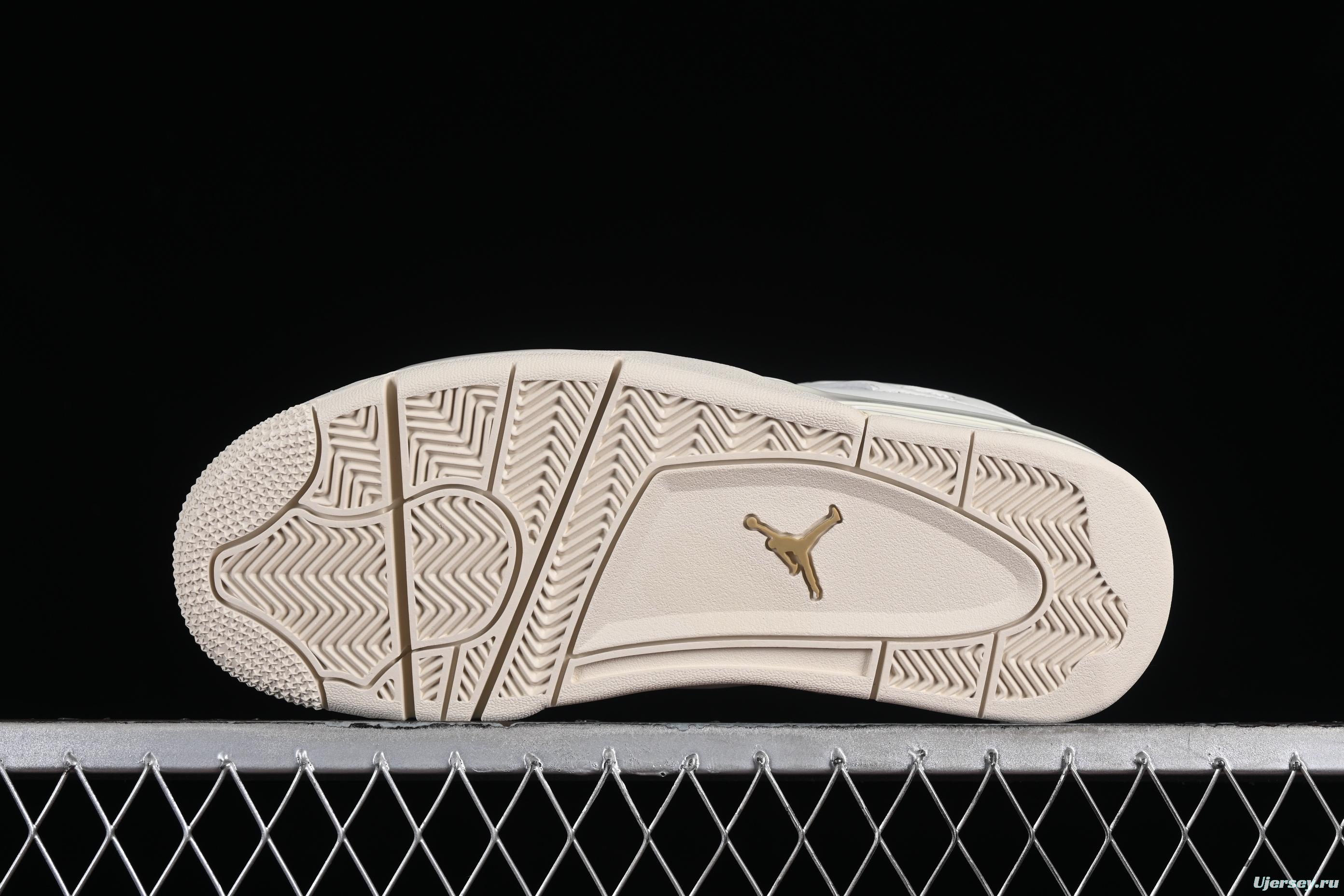 Nike Air Jordan 4 Retro Sneakers with Metallic Gold Accents - AQ9129-170