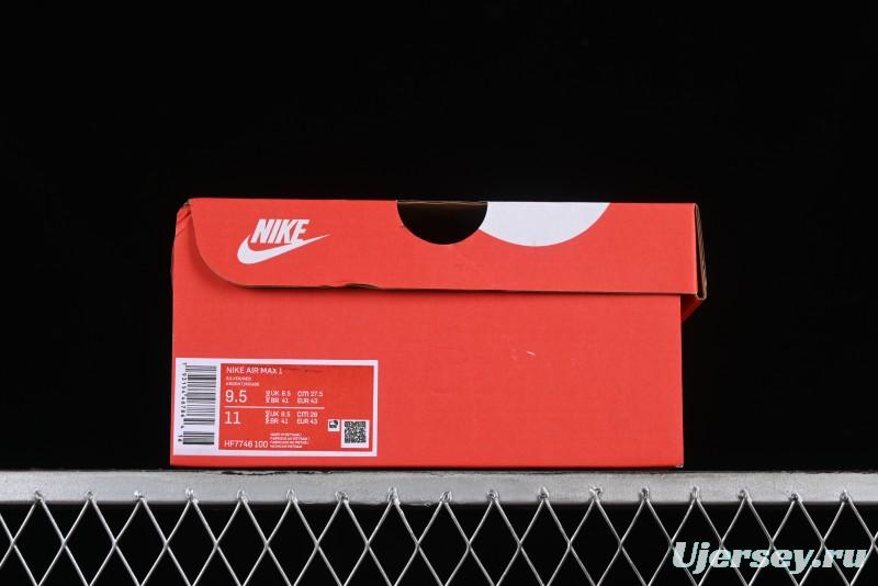 Nike Air Max 1 Retro Running Shoes with Half-Sole Air Cushion - HF7746-100