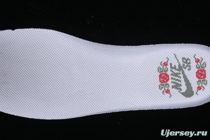 Nike SB Dunk Low Retro Sneakers with Floral Embossed Design and Tiffany Blue Accents - FZ3129-200