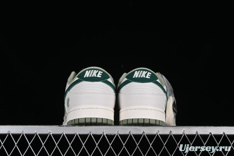 Nike SB Dunk Low UN Collaboration - White Green Swoosh Anniversary Custom Low-Top Casual Skate Shoes - DQ1098-359