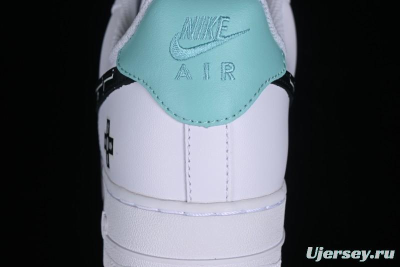 Nike Air Force 1 '07 Low PS5 Gaming Theme Ice Green Casual Sneakers - CW2288-114