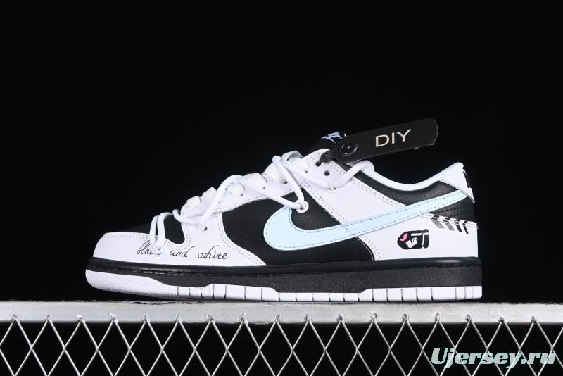 Nike Dunk Low Reverse Panda Graffiti Color SB Lace-Up Low-Top Casual Skate Shoes - FD9064-011
