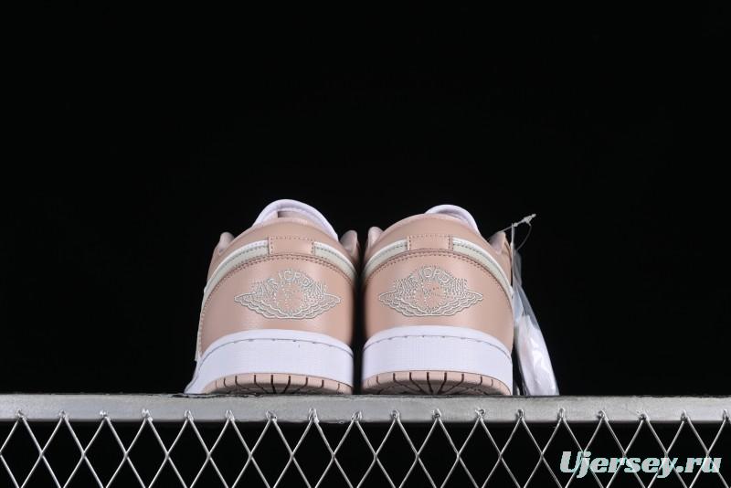 Nike Air Jordan 1 Low AJ1 White Pink Low-Top Casual Sneakers - DC0774-120