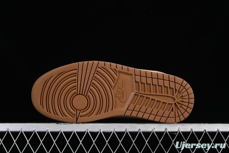 Nike Air Jordan 1 Low AJ1 Khaki Yellow Low-Top Casual Lifestyle Sneakers - HF5753-221