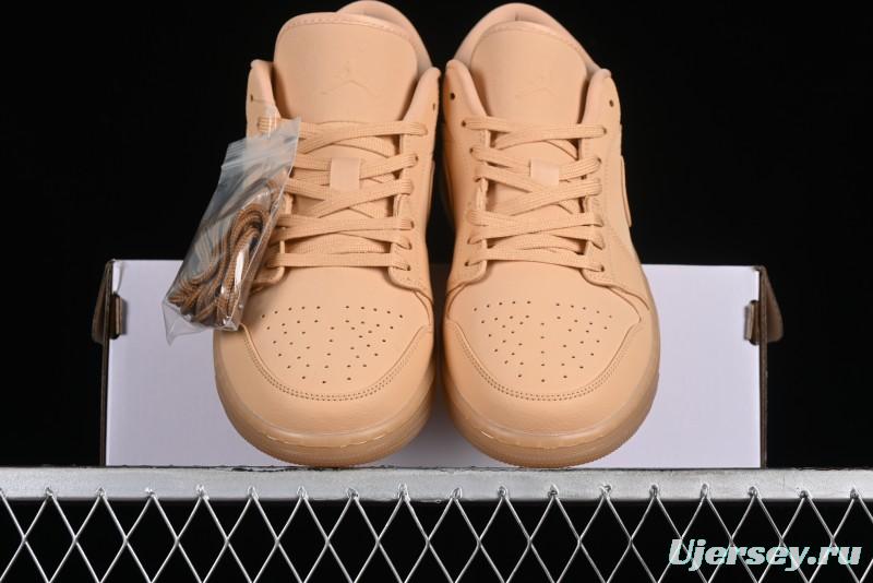 Nike Air Jordan 1 Low AJ1 Lifestyle Basketball Shoes in Warm Yellow with Gum Sole - FZ3972-294