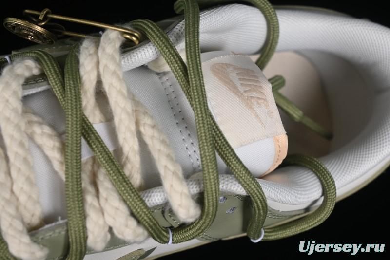 Nike Dunk Low SB Casual Sneakers with Deconstructed Laces and Dragon Well Tea-Inspired Design - DV0831-003