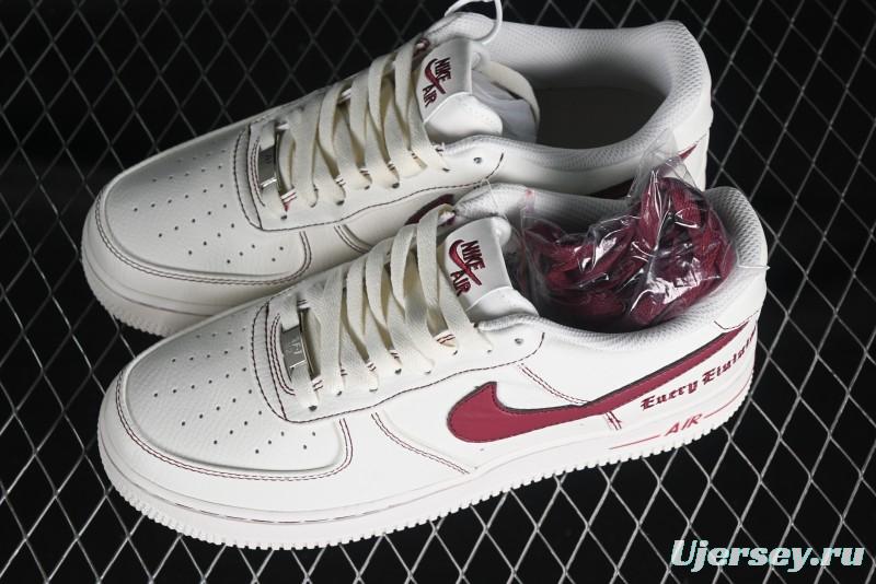 Nike Vlone x Air Force 1 '07 Low Collaboration Wine Red Casual Sneakers - AA5360-010