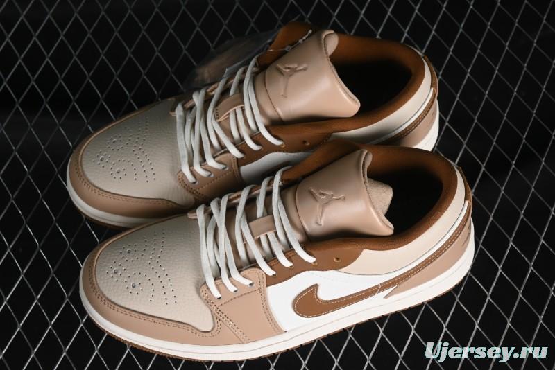 Nike Air Jordan 1 Low AJ1 Khaki Yellow Low-Top Casual Lifestyle Sneakers - HF5753-221