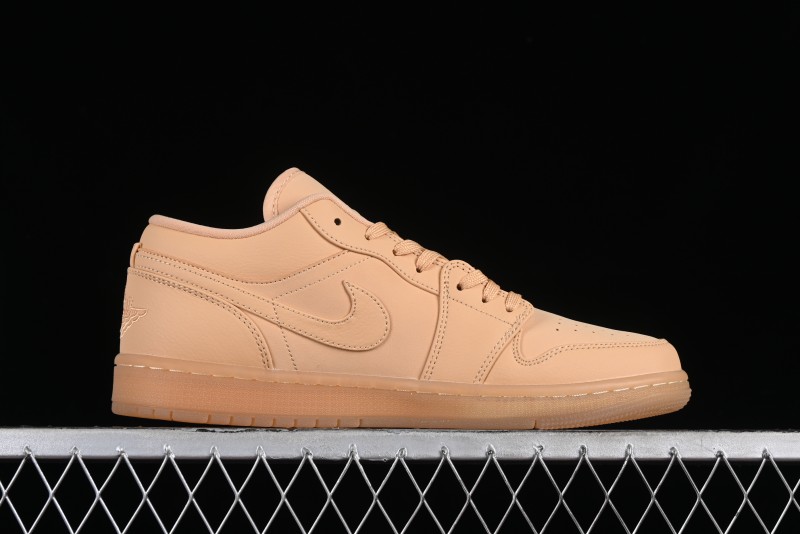 Nike Air Jordan 1 Low AJ1 Lifestyle Basketball Shoes in Warm Yellow with Gum Sole - FZ3972-294