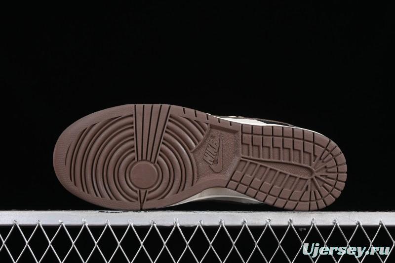 Nike Dunk Low "Mars Stone" Witch Puppet Themed SB Lace-Up Low-Top Casual Sneakers in Black/Mocha Brown - DR9704-200