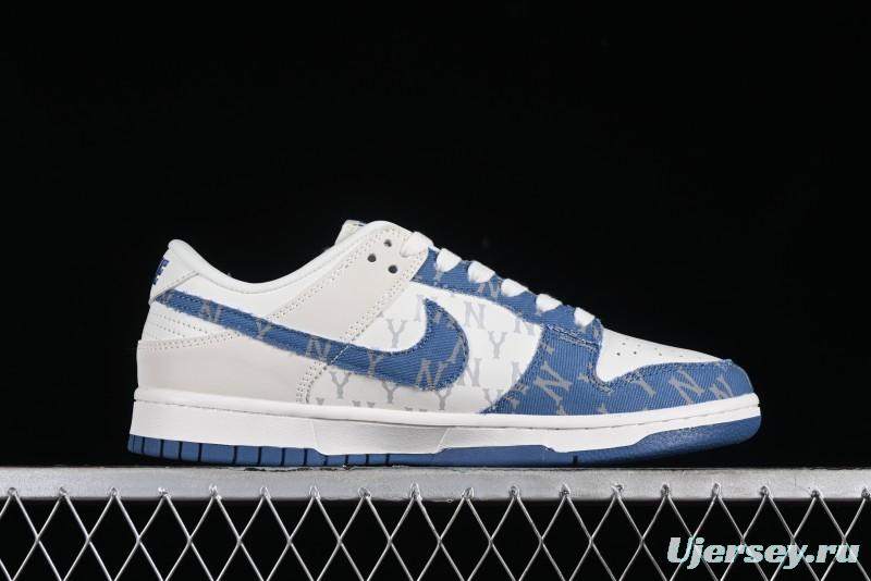 Nike SB Dunk Low MLB Collaboration - Blue Denim Anniversary Custom Low-Top Casual Sneakers - DQ1098-348
