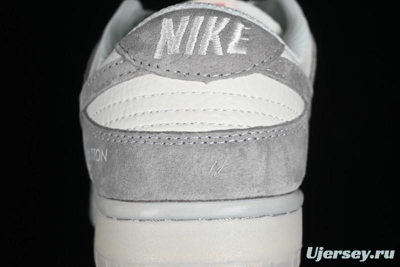 Nike SB Dunk Low LV Collaboration - Beige Grey Crystal Sole Night Light Anniversary High-End Custom Low-Top Casual Sneakers - CR8033-503