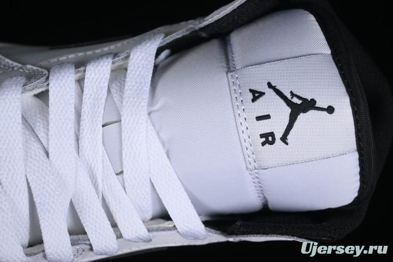 Nike Air Jordan 1 Mid AJ1 White Black Mid-Top Casual Sneakers - DQ8426-132