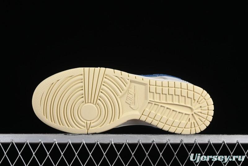 Nike SB Dunk Low UN Collaboration - Blue Dragon Scale Anniversary High-End Custom Low-Top Casual Skate Shoes - FC2025-302