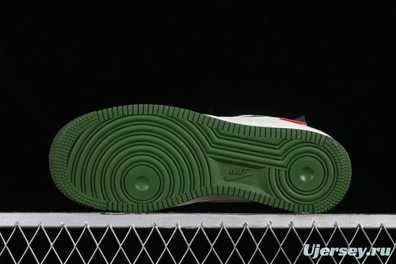 Supreme x Nike Air Force 1'07 Low Beige Green Casual Sneakers with Zoom Air Cushion - HD1968-008