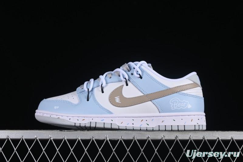 Nike Dunk Pure "Platinum" SB Low-Top Casual Sneakers with Dual Laces and Bear-Inspired Design - DV0831-101
