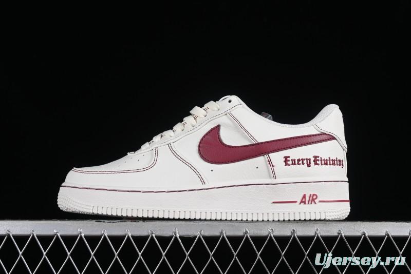 Nike Vlone x Air Force 1 '07 Low Collaboration Wine Red Casual Sneakers - AA5360-010