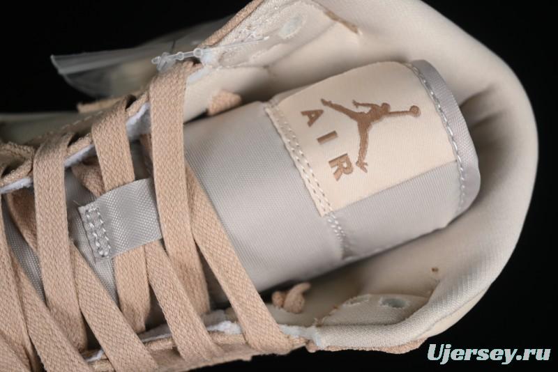 Nike Air Jordan 1 Mid AJ1 Khaki Mid-Top Basketball Shoes - FJ3448-200