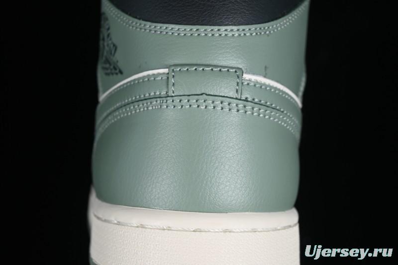 Nike Air Jordan 1 Mid AJ1 Basketball Shoes in Fresh Warm Green - BQ6472-130