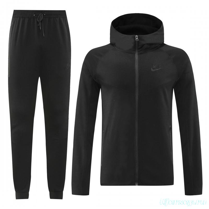 24/25 Nike Black Hoodie Full Zipper Jacket +Long Pants