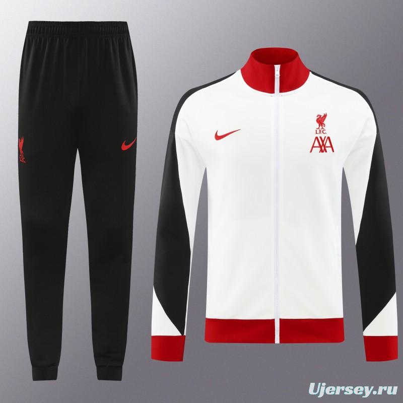 24/25 Liverpool White Full Zipper Jacket +Long Pants