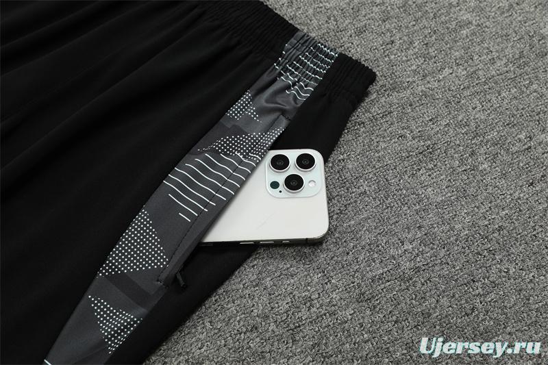 2024 Algeria Black Half Zipper Jacket+Long Pants