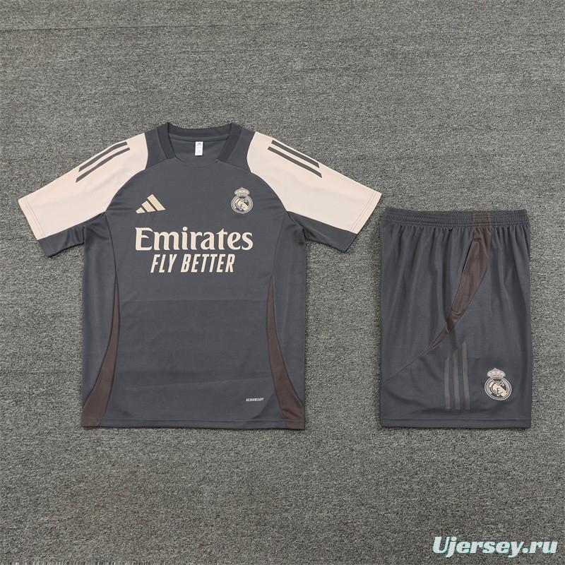 24/25 Real Madrid Black/Pink Short Sleeve Jersey+Shorts