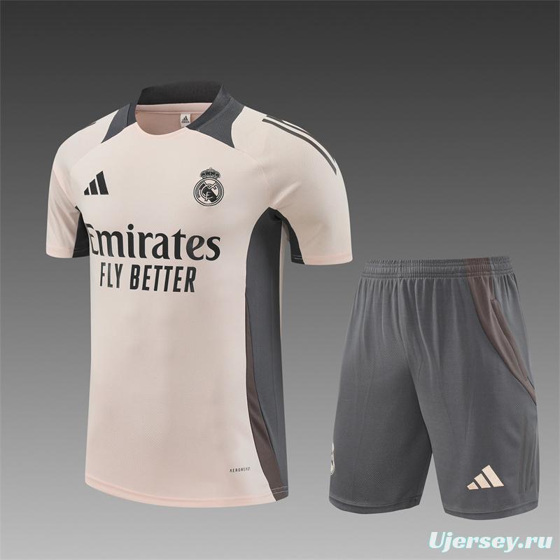 24/25 Real Madrid Pink Short Sleeve Jersey+Shorts