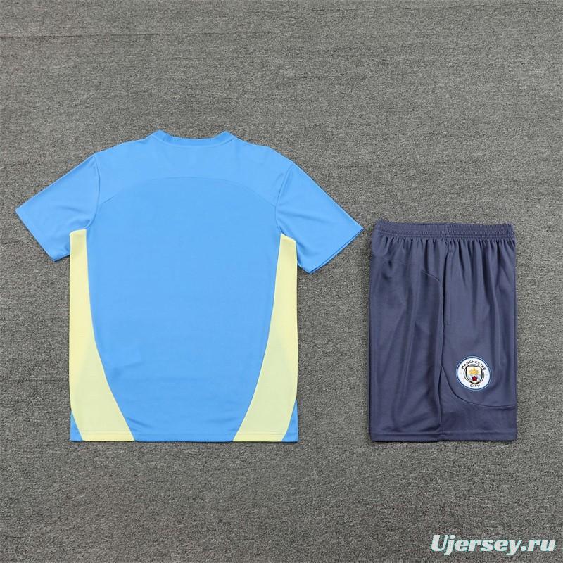 24/25 Manchester City Sky Blue Short Sleeve Jersey+Shorts