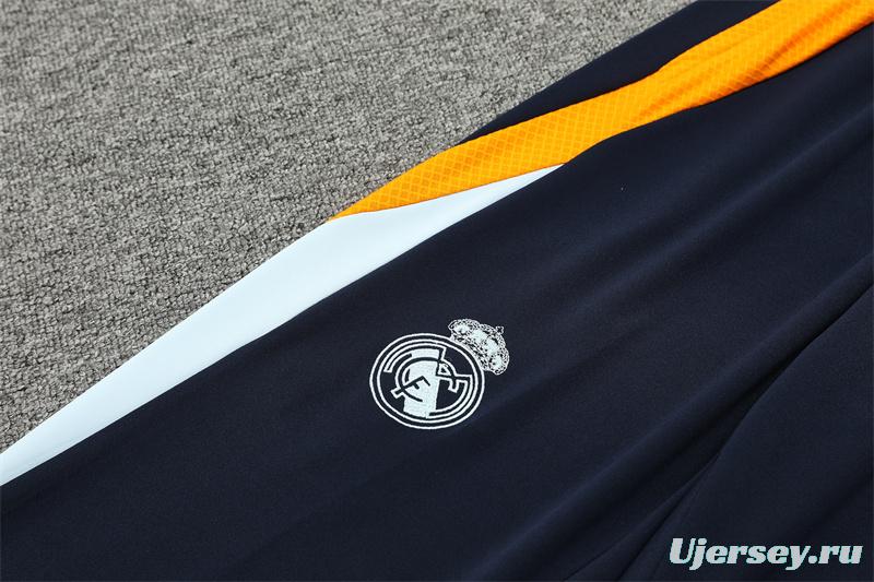 24/25 Real Madrid Navy Half Zipper Jacket+Long Pants