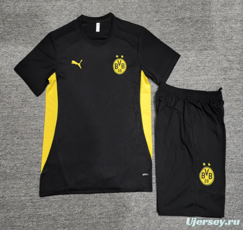 24/25 Kids Borussia Dortmund Black Short Sleeve Jersey+Shorts