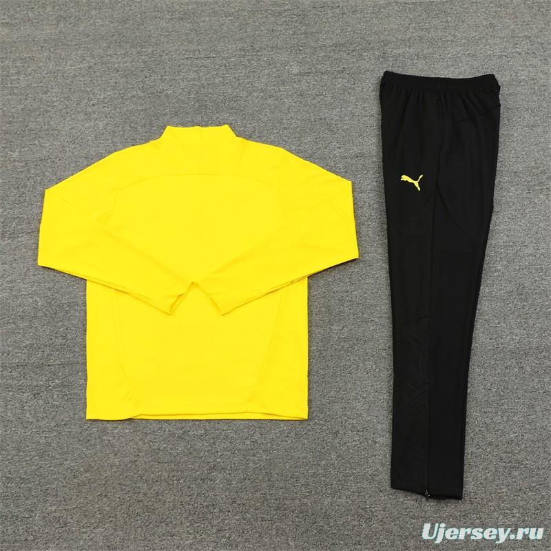 24/25 Borussia Dortmund Yellow Half Zipper Jacket+Long Pants