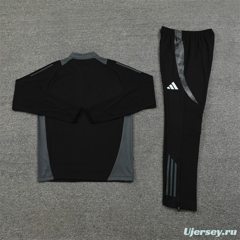 2024 Algeria Black Half Zipper Jacket+Long Pants