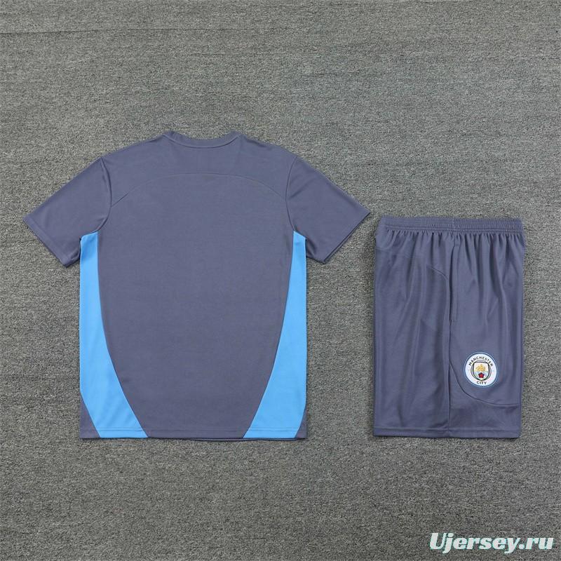 24/25 Manchester City Blue White Short Sleeve Jersey+Shorts