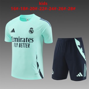 24/25 Kids Real Madrid Lake Blue Short Sleeve Jersey+Shorts