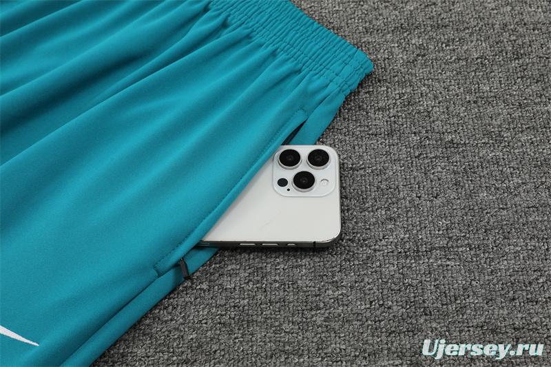 2024 Portugual White Half Zipper Jacket+Long Pants