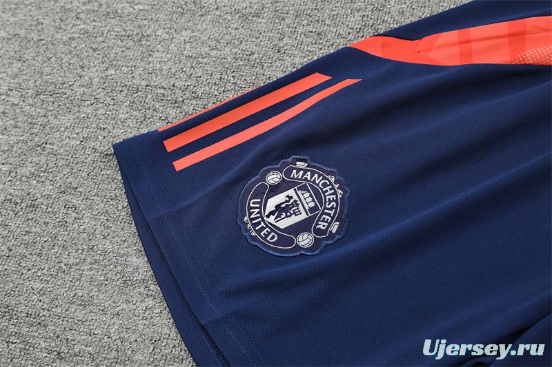 24/25 Manchester United Orange Short Sleeve Jersey+Shorts