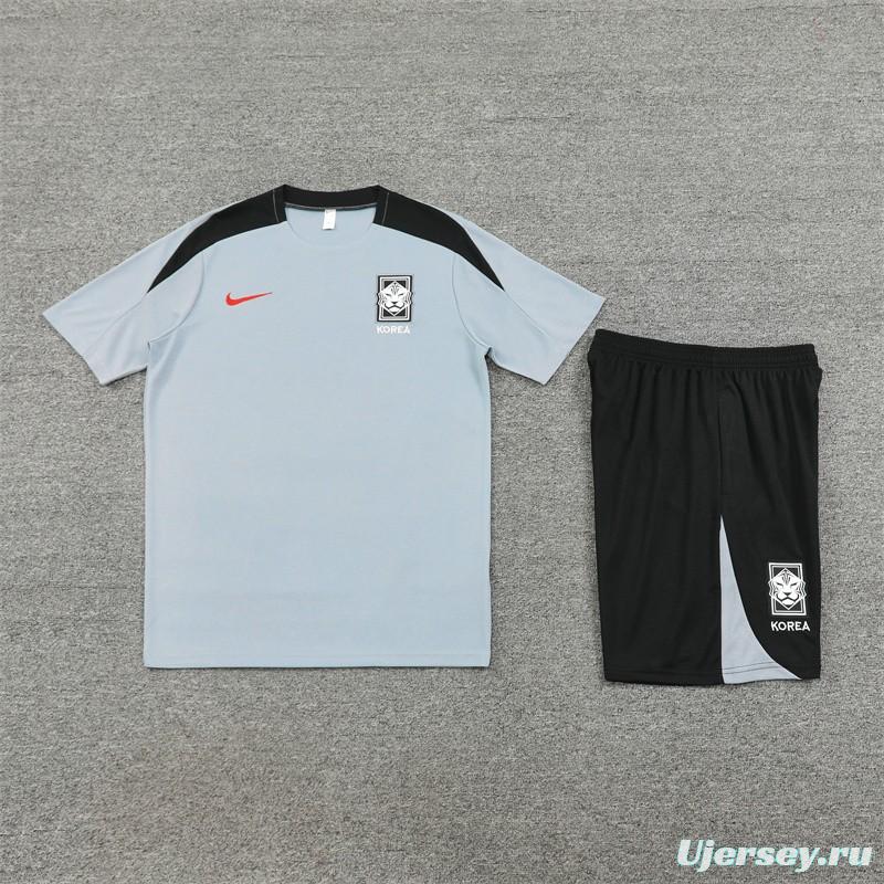 2024 South Korea Grey Short Sleeve Jersey+Shorts