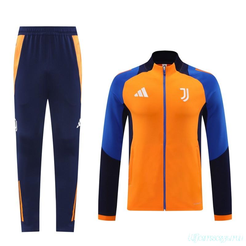 24/25 Juventus Orange Full Zipper Jacket +Long Pants