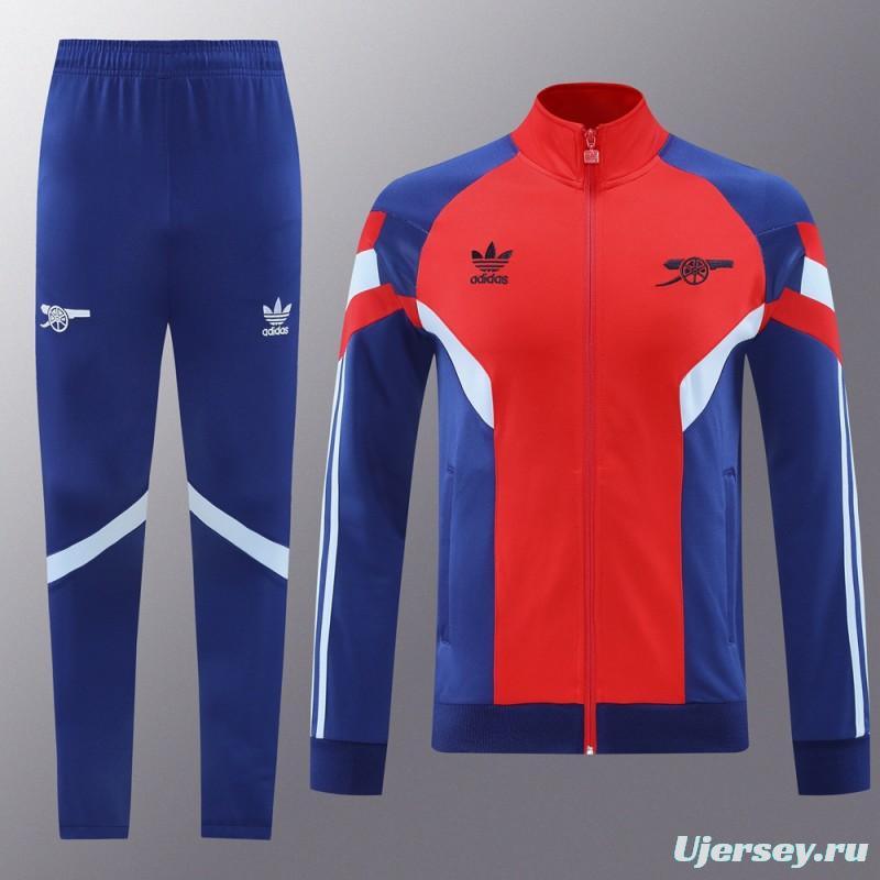 24/25 Arsenal Blue/Red Full Zipper Jacket +Long Pants