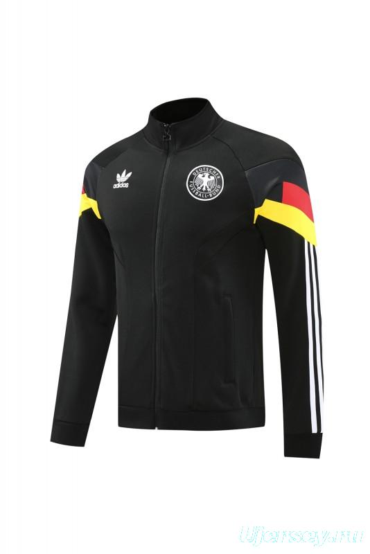 2024 Germany Black Full Zipper Jacket +Long Pants