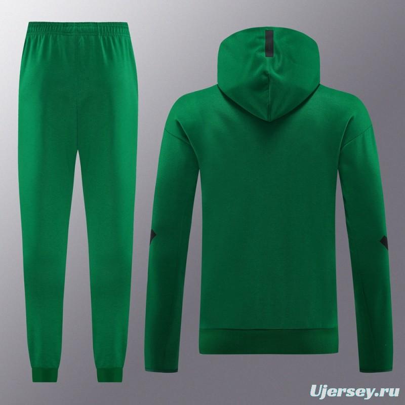 2024 Adidas Green Hoodie Full Zipper Jacket +Long Pants